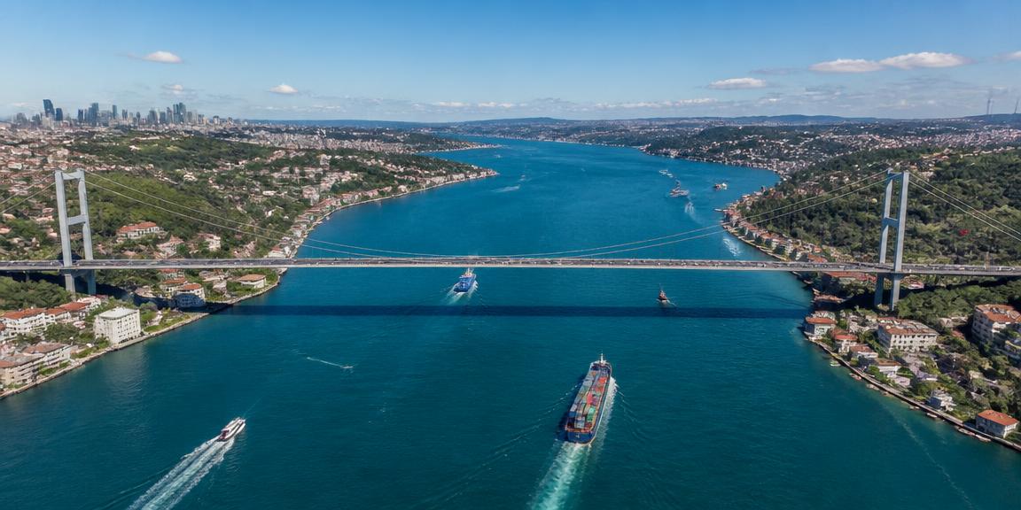 Aerial view of Istanbul and the Bosphorus